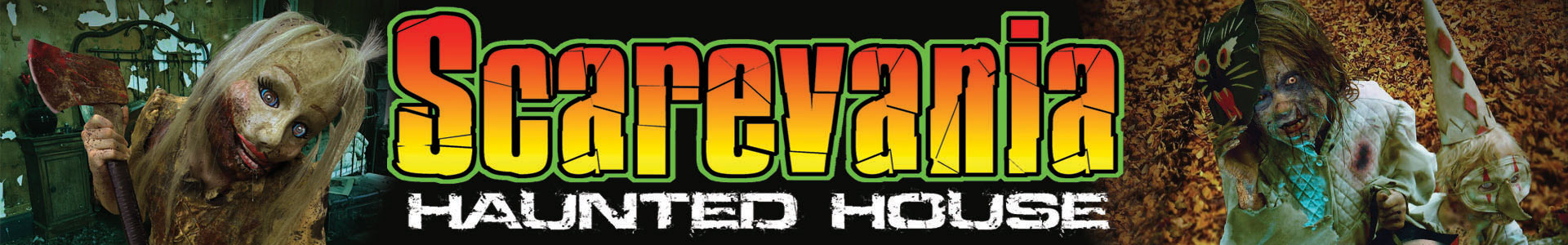 Scarevania Haunted attraction logo. Voted number one most original haunt in Indiana.